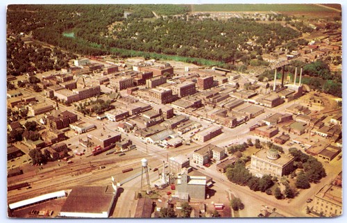 Postcard grand forks aerial - forks,