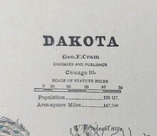 Vintage 1885 dakota territory - vintage,